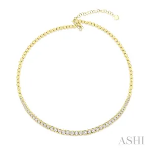 2 1/10 ctw Round Cut Diamond Choker Necklace in 14K Yellow Gold