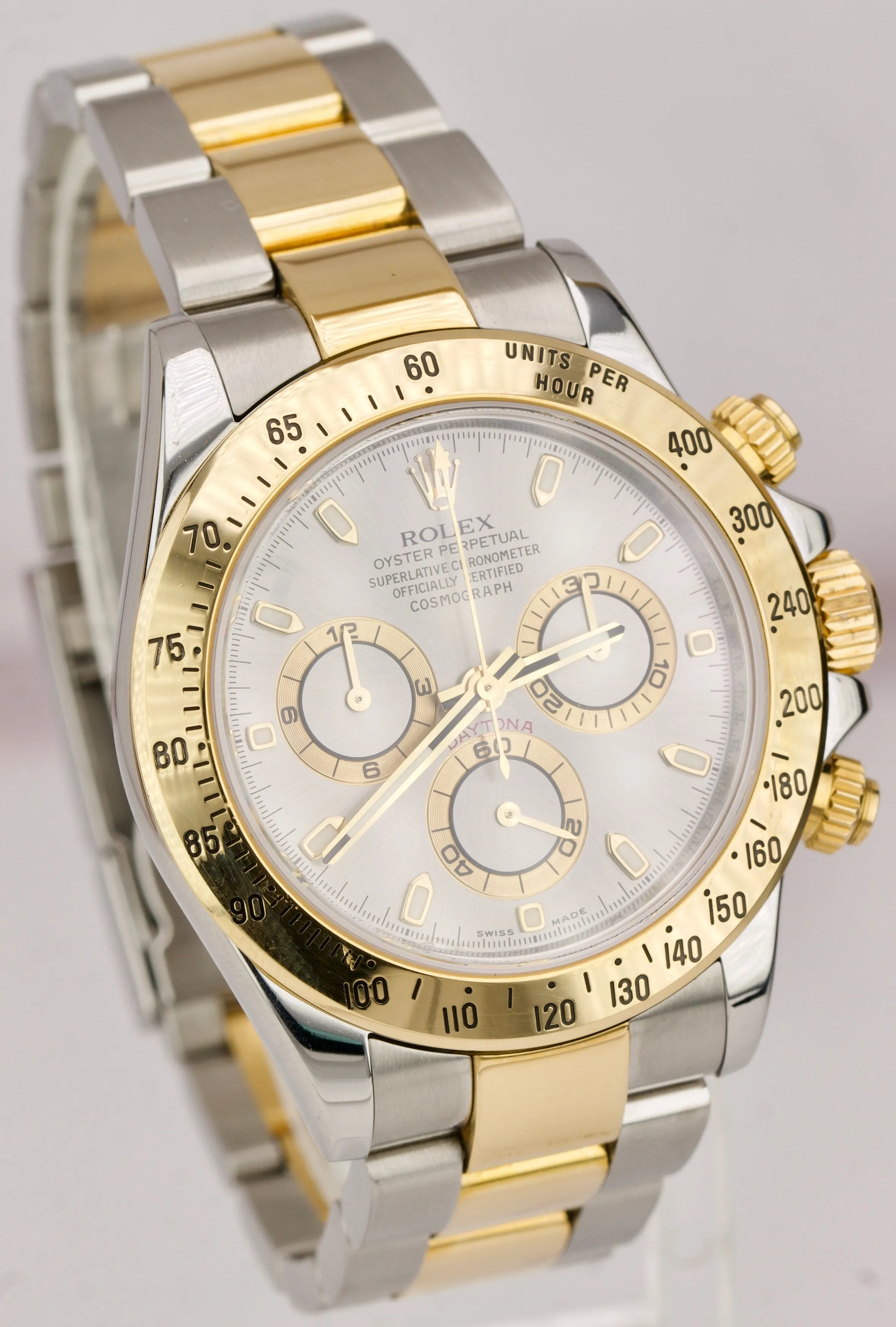 2008 ENGRAVED Rolex Daytona Cosmograph Slate Gray 40mm Two Tone Watch 116523