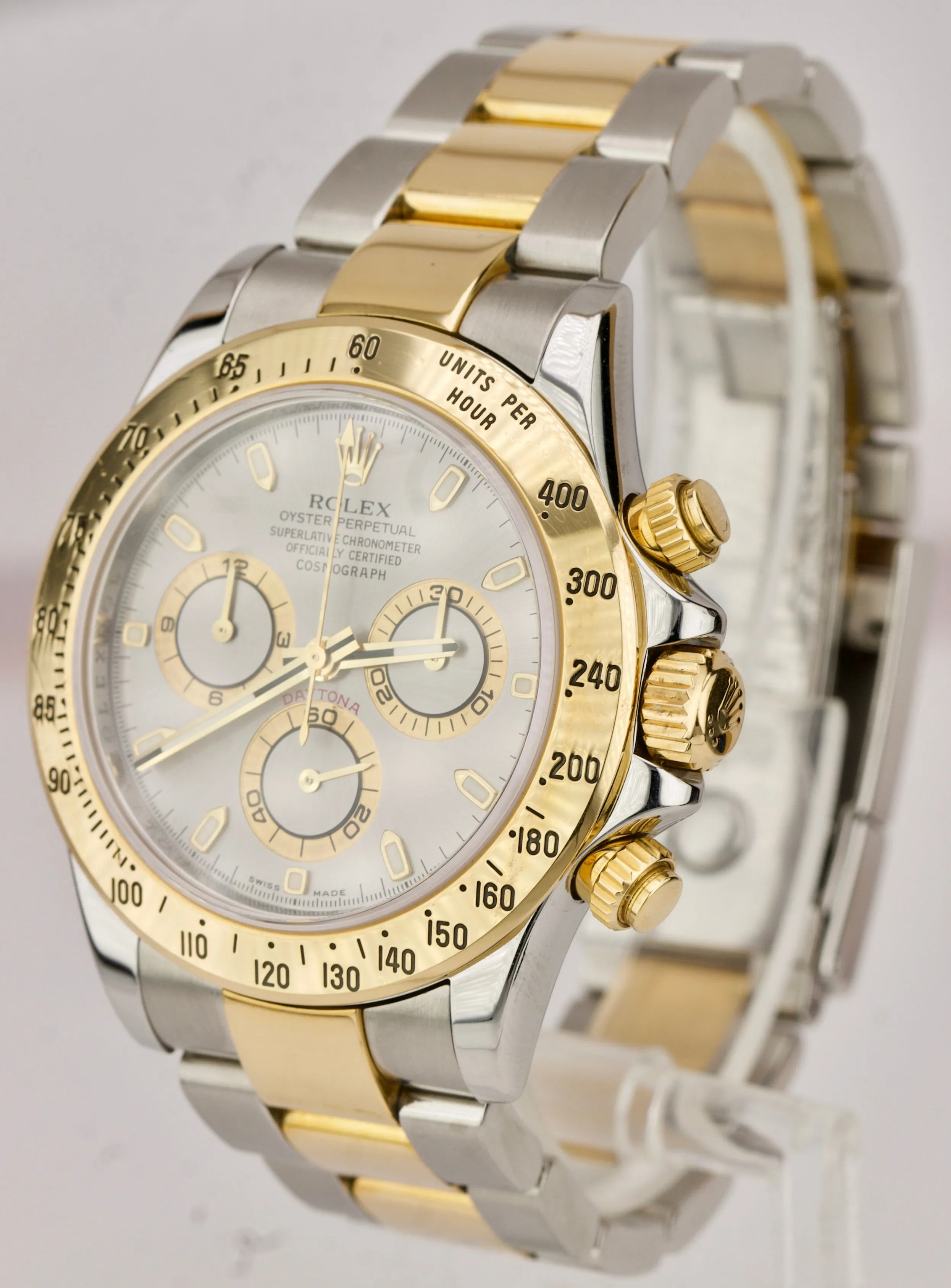 2008 ENGRAVED Rolex Daytona Cosmograph Slate Gray 40mm Two Tone Watch 116523