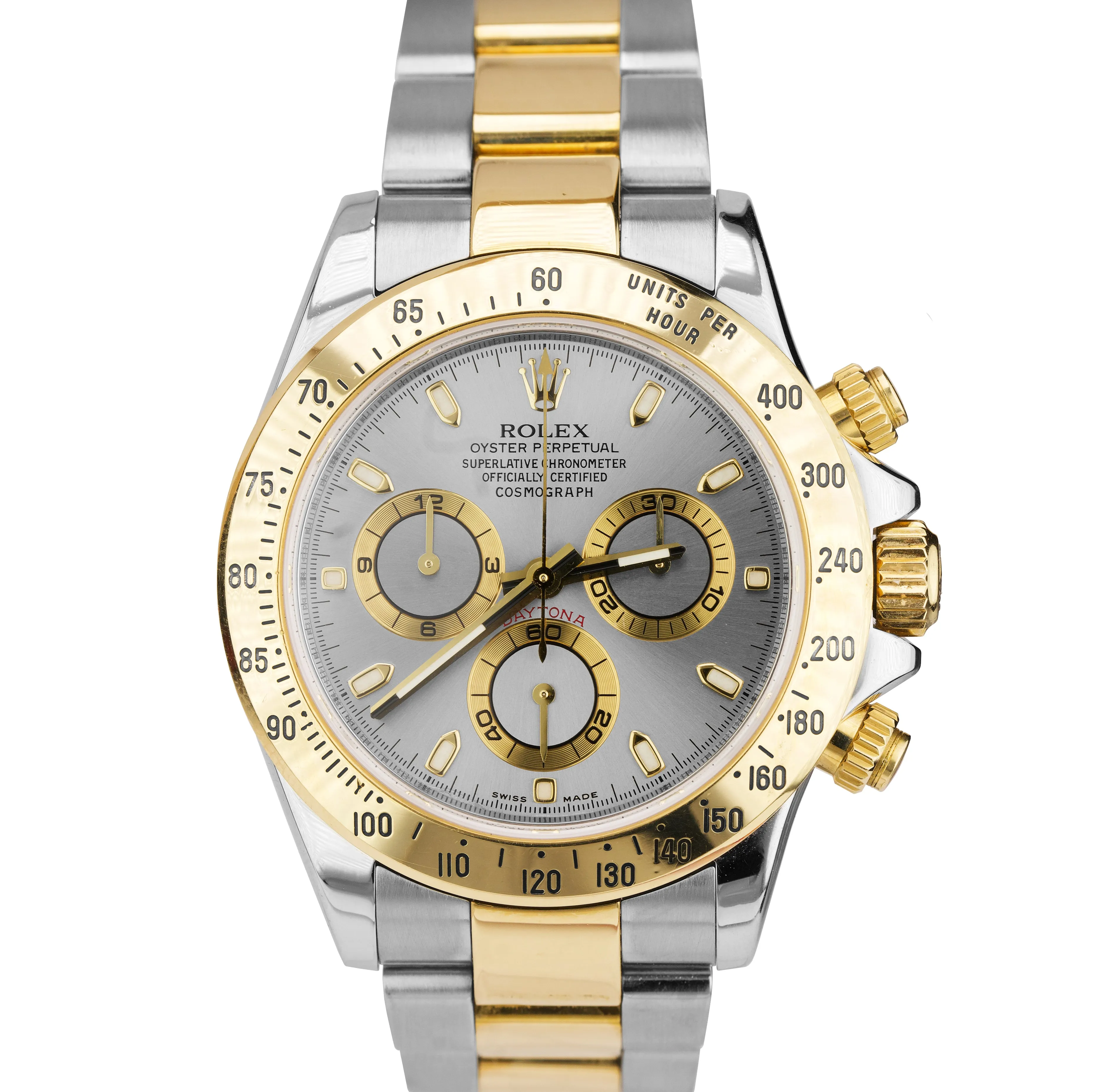 2008 ENGRAVED Rolex Daytona Cosmograph Slate Gray 40mm Two Tone Watch 116523