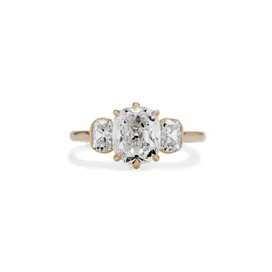 2.03 Carat Old Mine Cut Daisy Engagement Ring