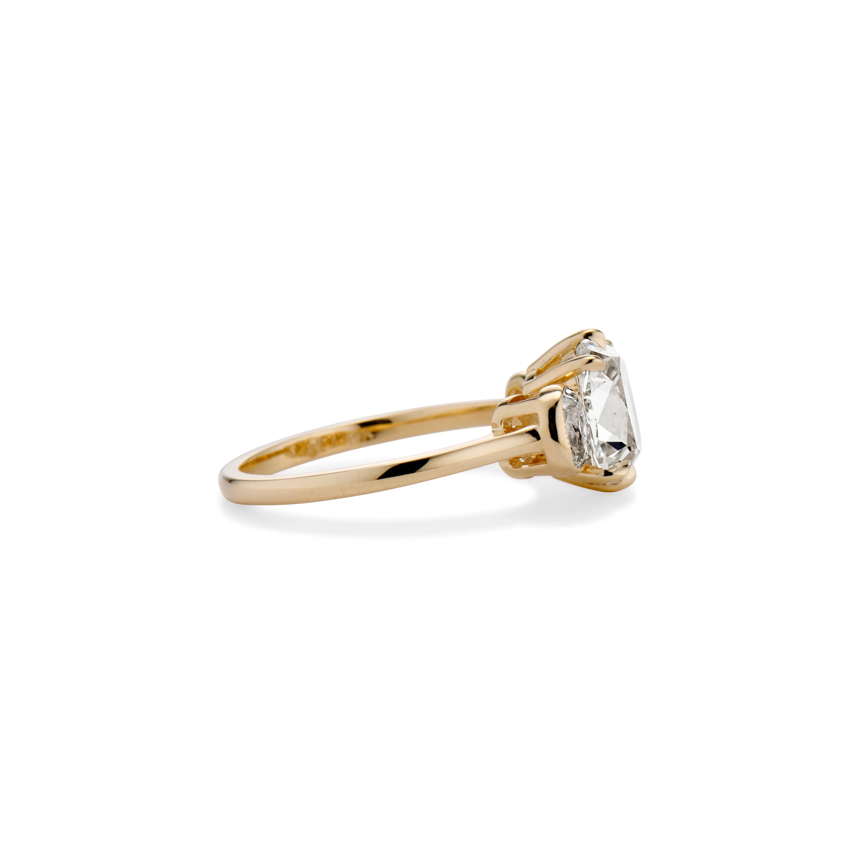 2.03 Carat Old Mine Cut Daisy Engagement Ring