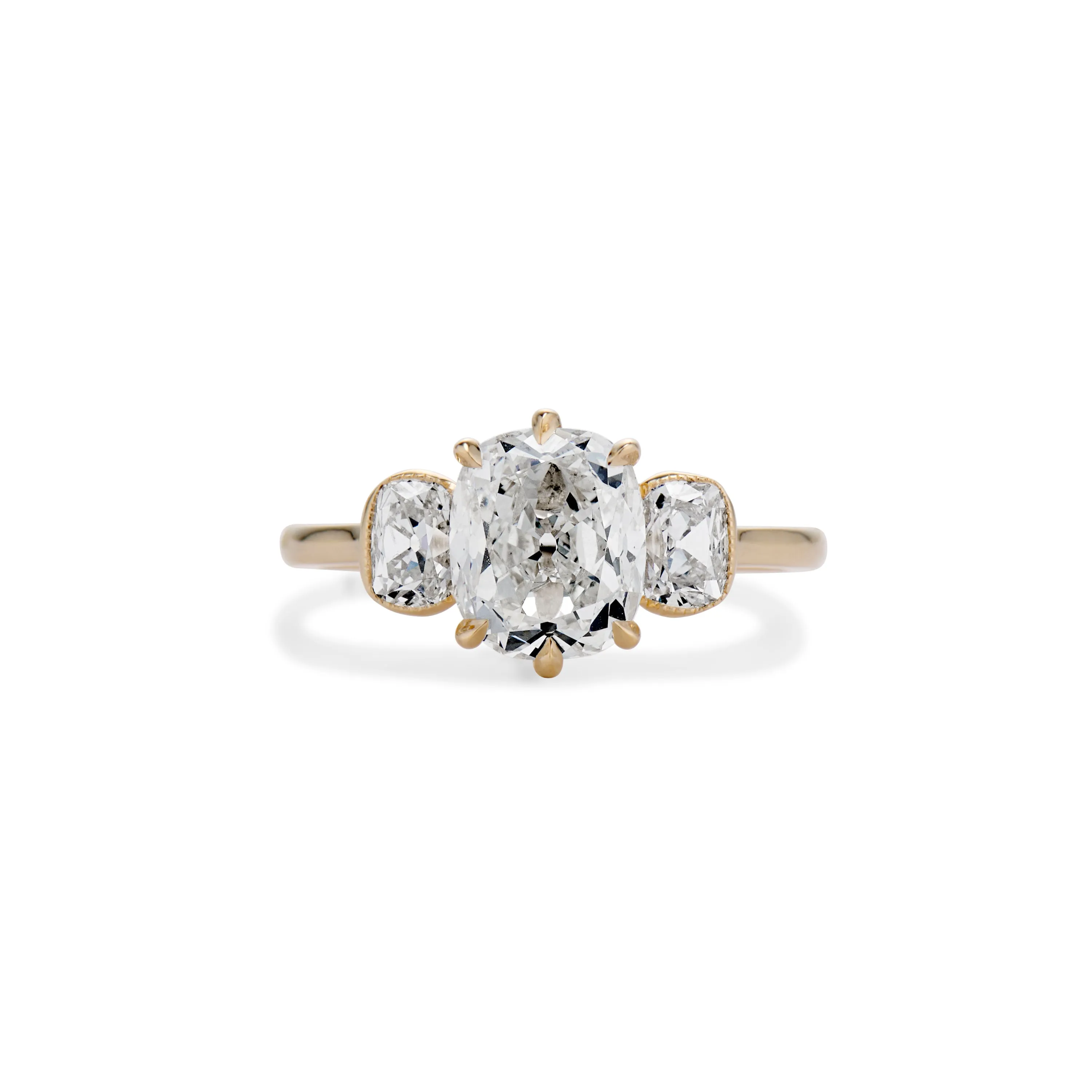 2.03 Carat Old Mine Cut Daisy Engagement Ring