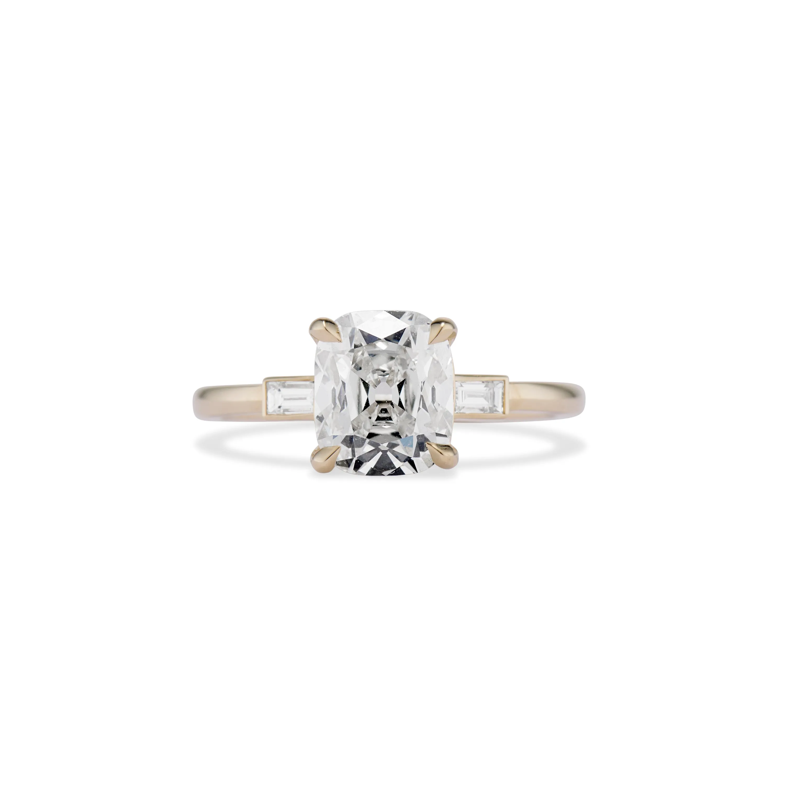 2.10 Carat Old Mine Cut Lynn Engagement Ring