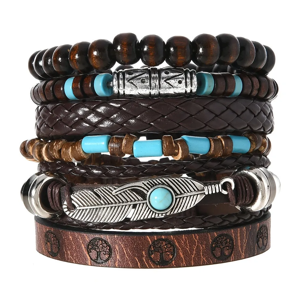 24 Retro Punk Western Cowboy Chain Bracelets Men Women
