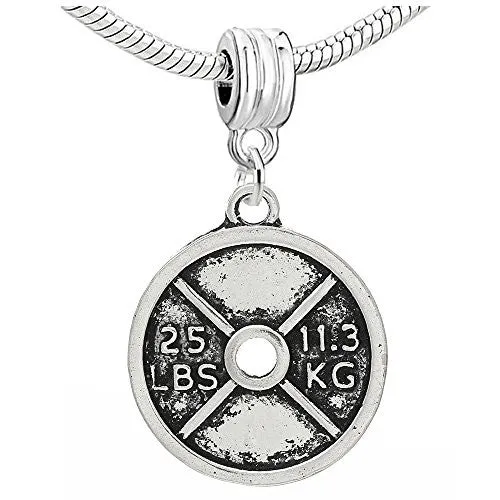 25 Lbs Weight Plate Charm Pendant
