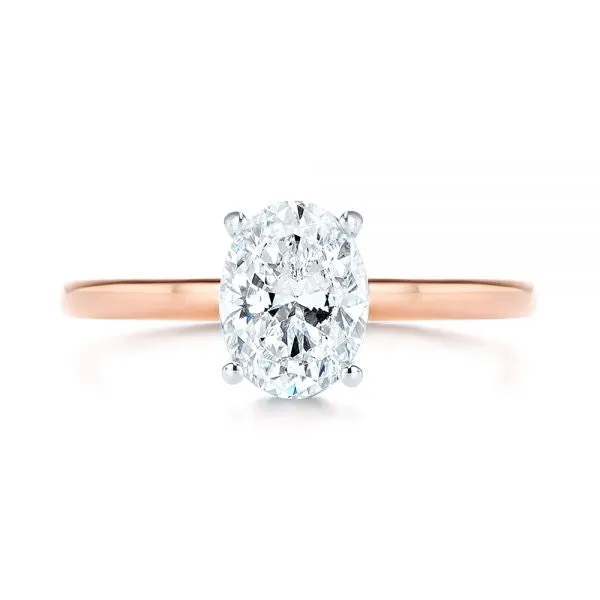 2.85 Carats Oval Diamond Two-Tone 14kt Gold Engagement Ring