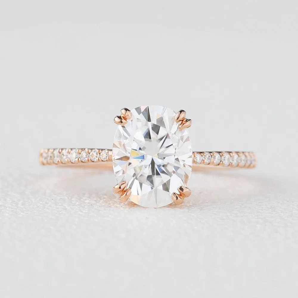 2ct Oval Moissanite Rose Gold Ring