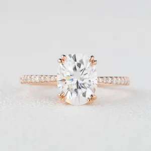 2ct Oval Moissanite Rose Gold Ring