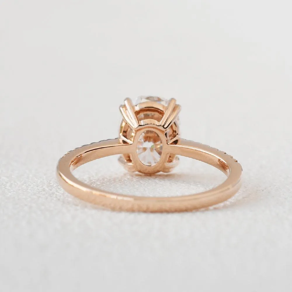 2ct Oval Moissanite Rose Gold Ring