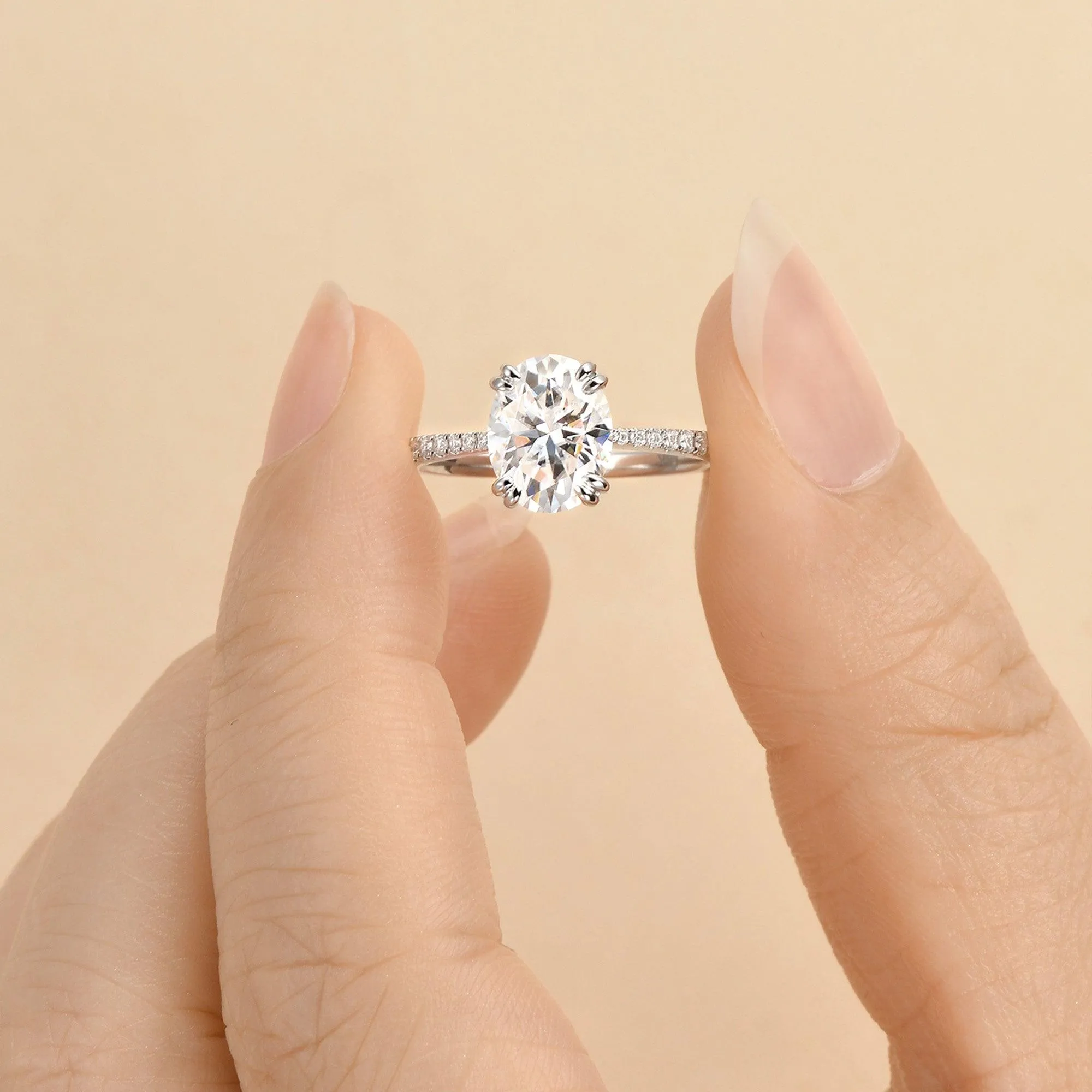 2ct Oval Moissanite Rose Gold Ring