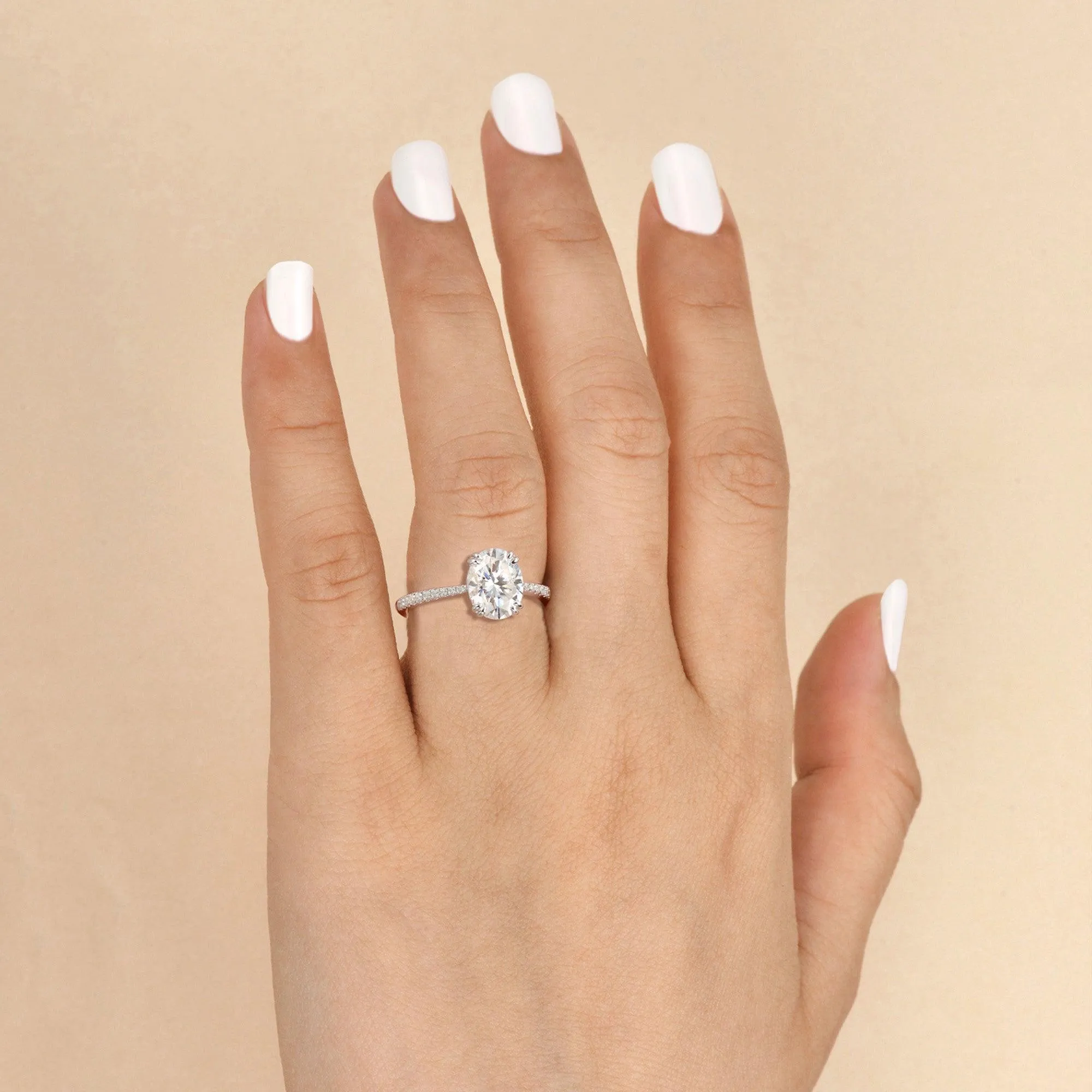 2ct Oval Moissanite Rose Gold Ring