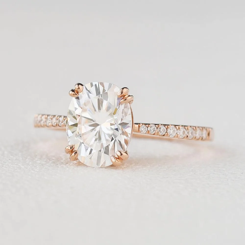 2ct Oval Moissanite Rose Gold Ring