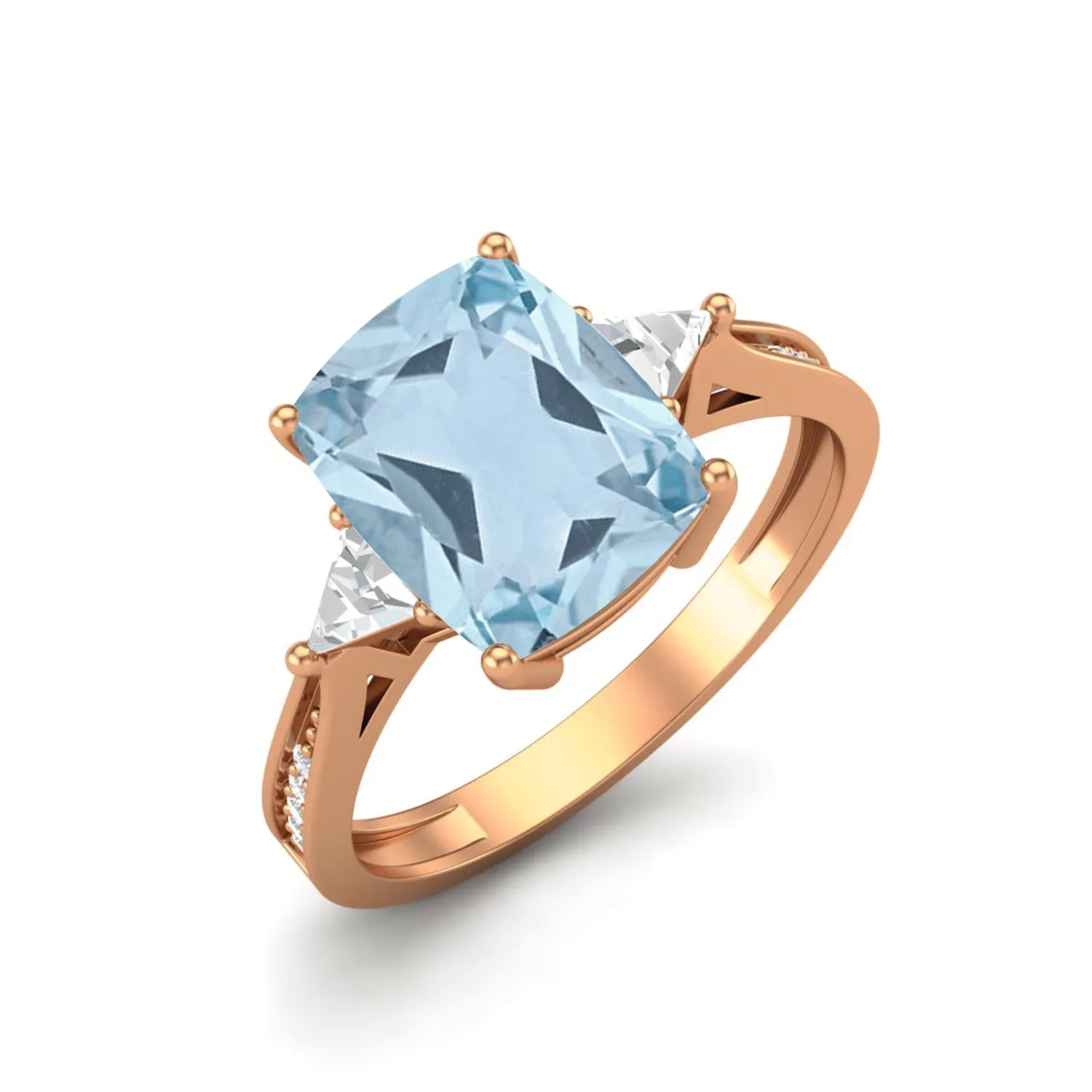 3.00 Ctw Cushion Shape Aquamarine Gemstone 925 Sterling Silver Solitaire Women Engagement Ring
