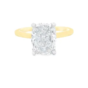 3.01ct 14k Yellow Gold Cushion Cut Lab Grown Diamond Engagement Ring