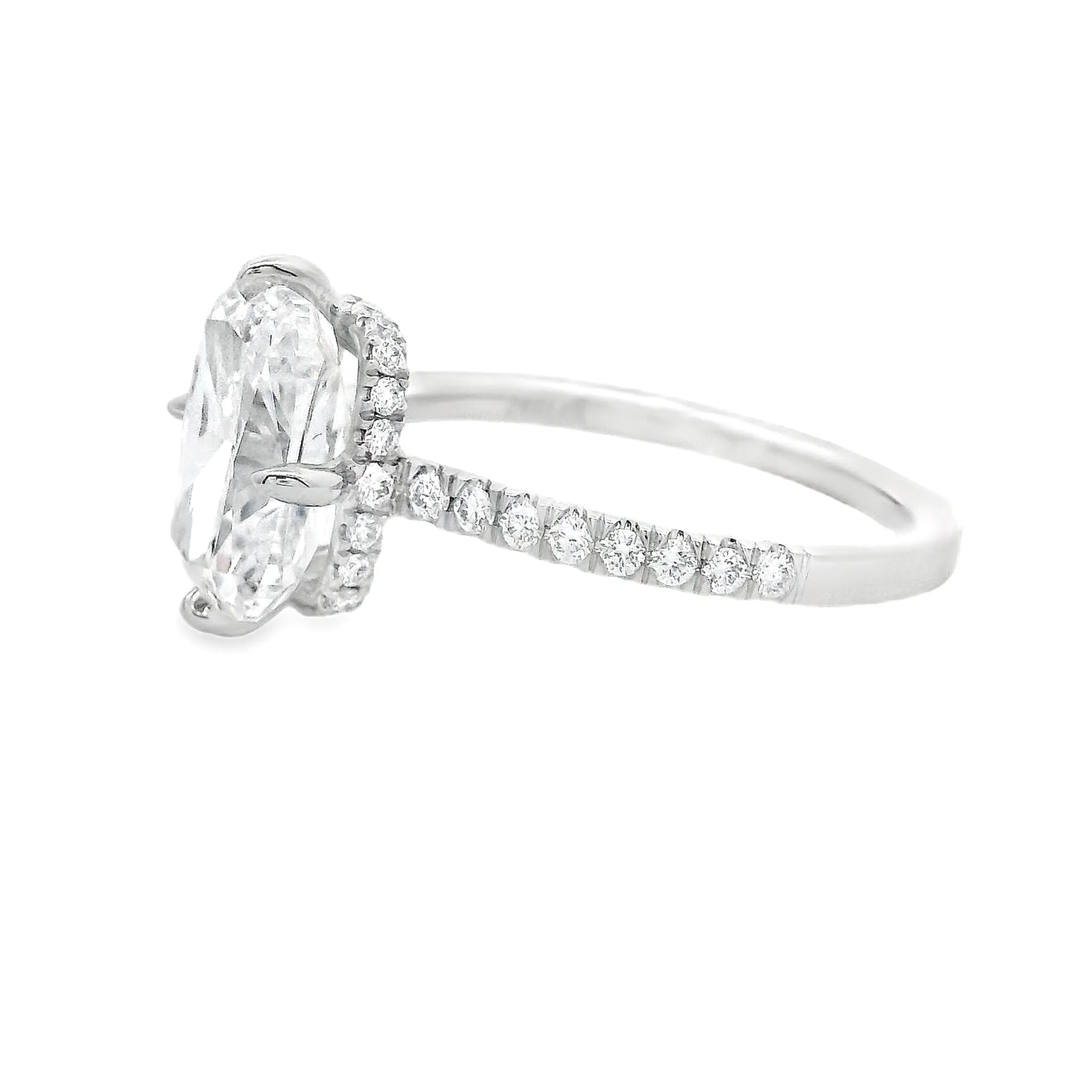 3.02ct Platinum Cushion Cut Lab Grown Diamond Engagement Ring