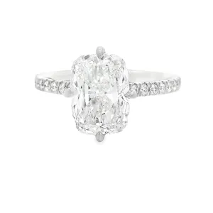 3.02ct Platinum Cushion Cut Lab Grown Diamond Engagement Ring