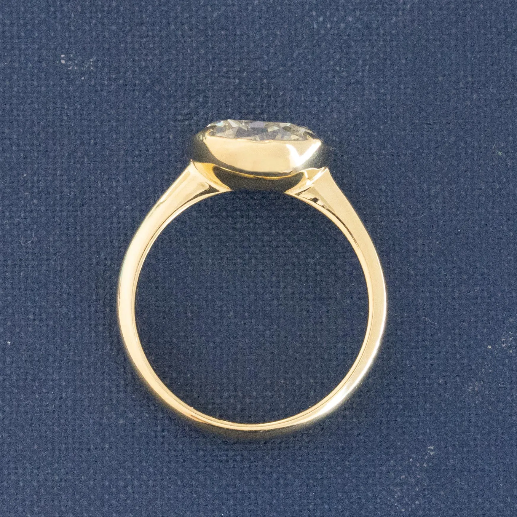 3.16ct Old Mine Cushion Cut Diamond Solitaire