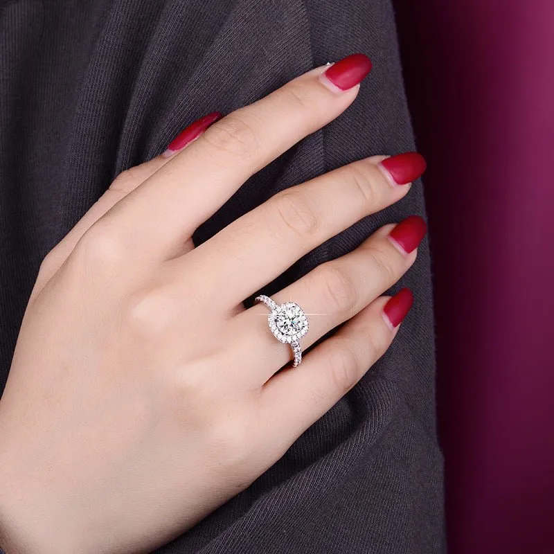 3CT Diamond Engagement Ring Moissanite For Women Jewelry
