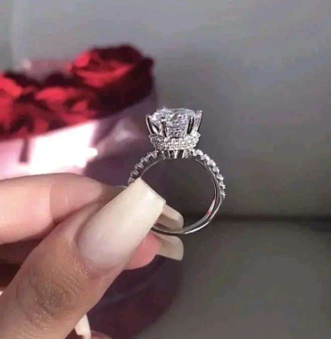 3Ct Simulated Moissanite Engagement Ring