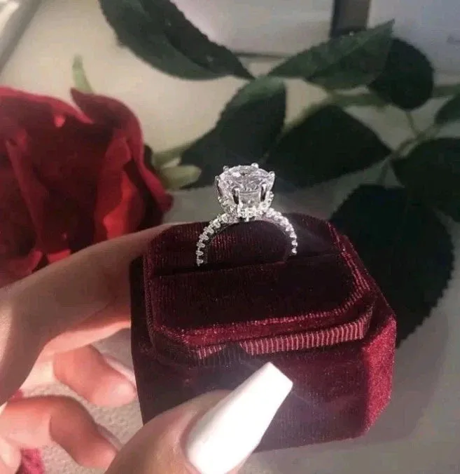 3Ct Simulated Moissanite Engagement Ring