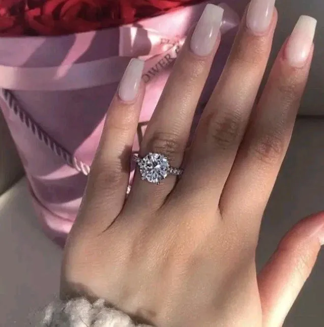 3Ct Simulated Moissanite Engagement Ring