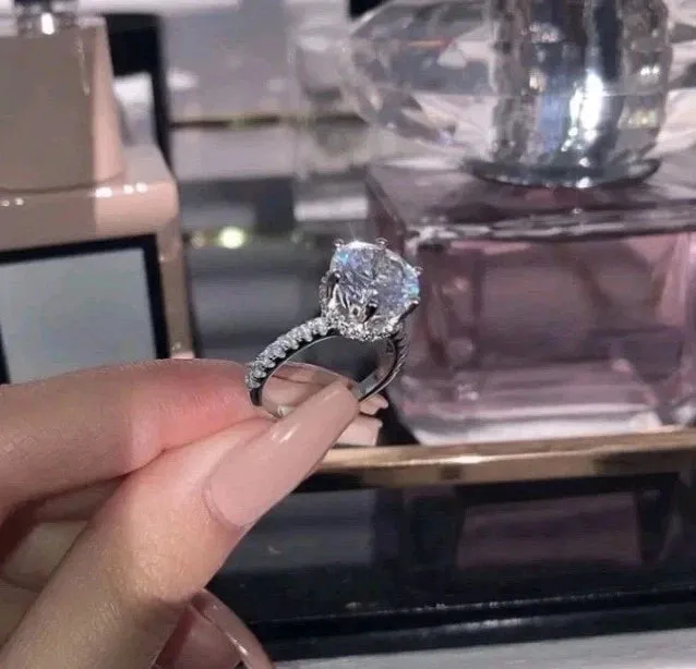3Ct Simulated Moissanite Engagement Ring