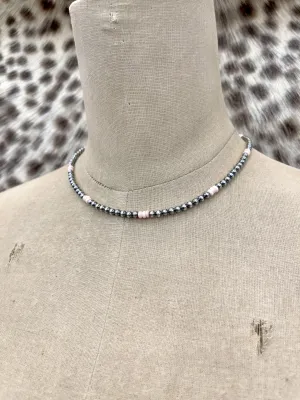 4 MM Pearl Choker with Pink Conch
