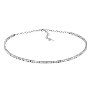 4.00 Carat Natural Diamond Choker Necklace G-H SI 14K White Gold 16 inches