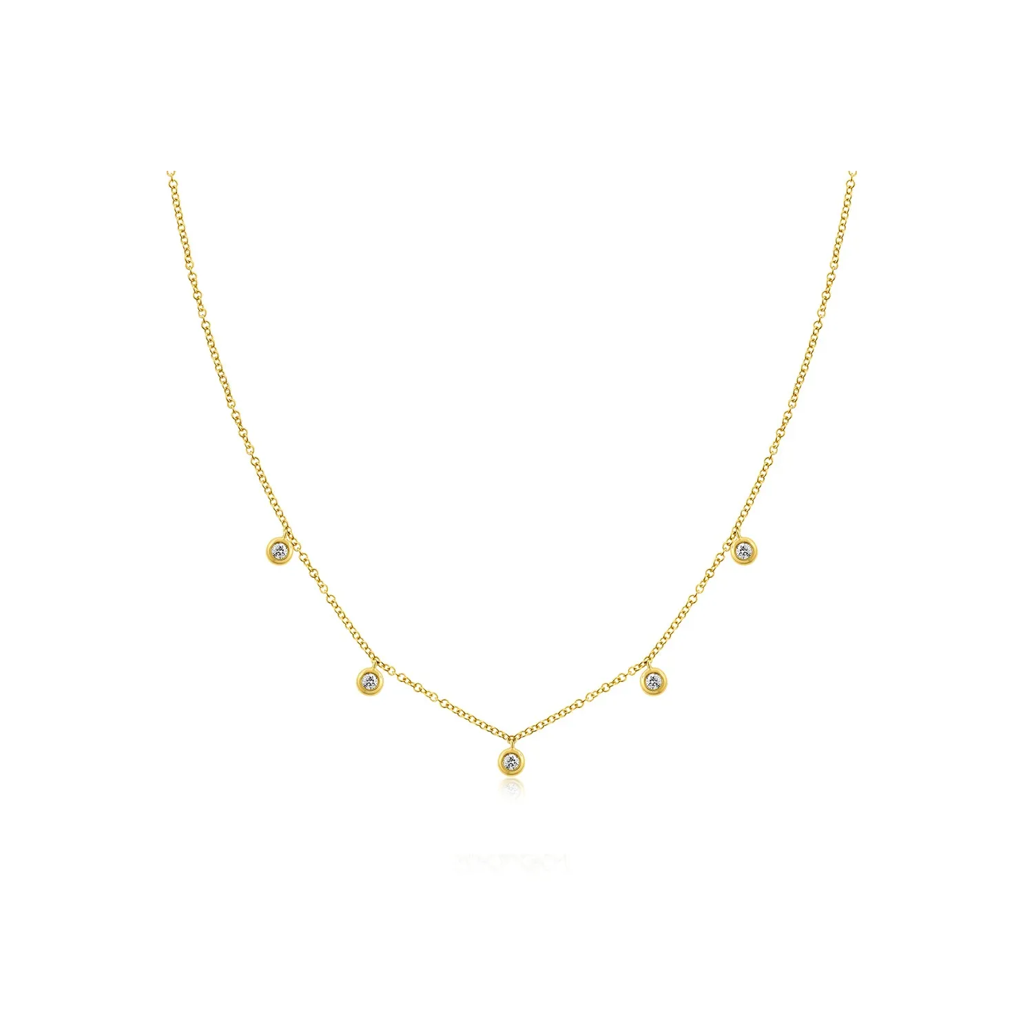 5 Diamond Bezel Choker Necklace