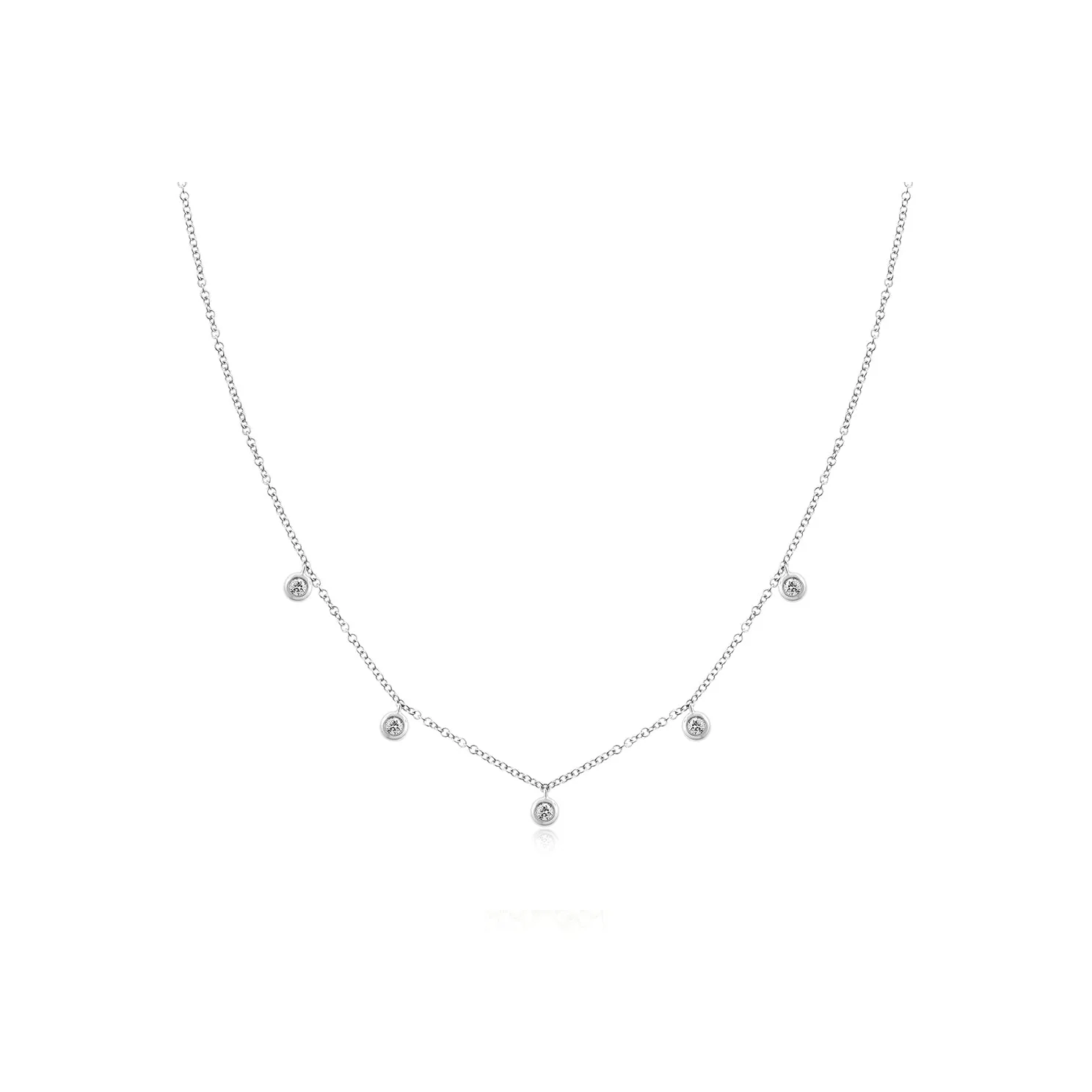 5 Diamond Bezel Choker Necklace