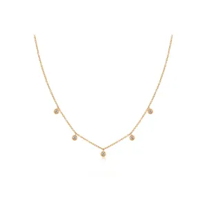 5 Diamond Bezel Choker Necklace