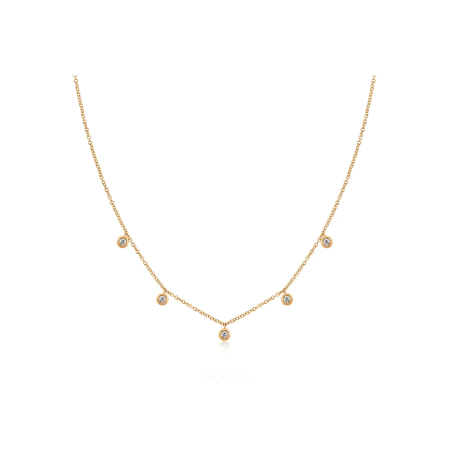 5 Diamond Bezel Choker Necklace