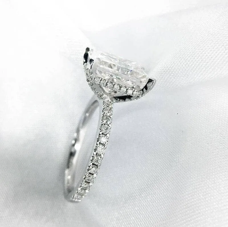 5.5CT Sparkly Cushion Cut Diamond Ring