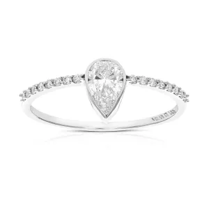 5/8 cttw Wedding Engagement Ring for Women, Round Lab Grown Diamond Ring in 14K White Gold, Prong Setting