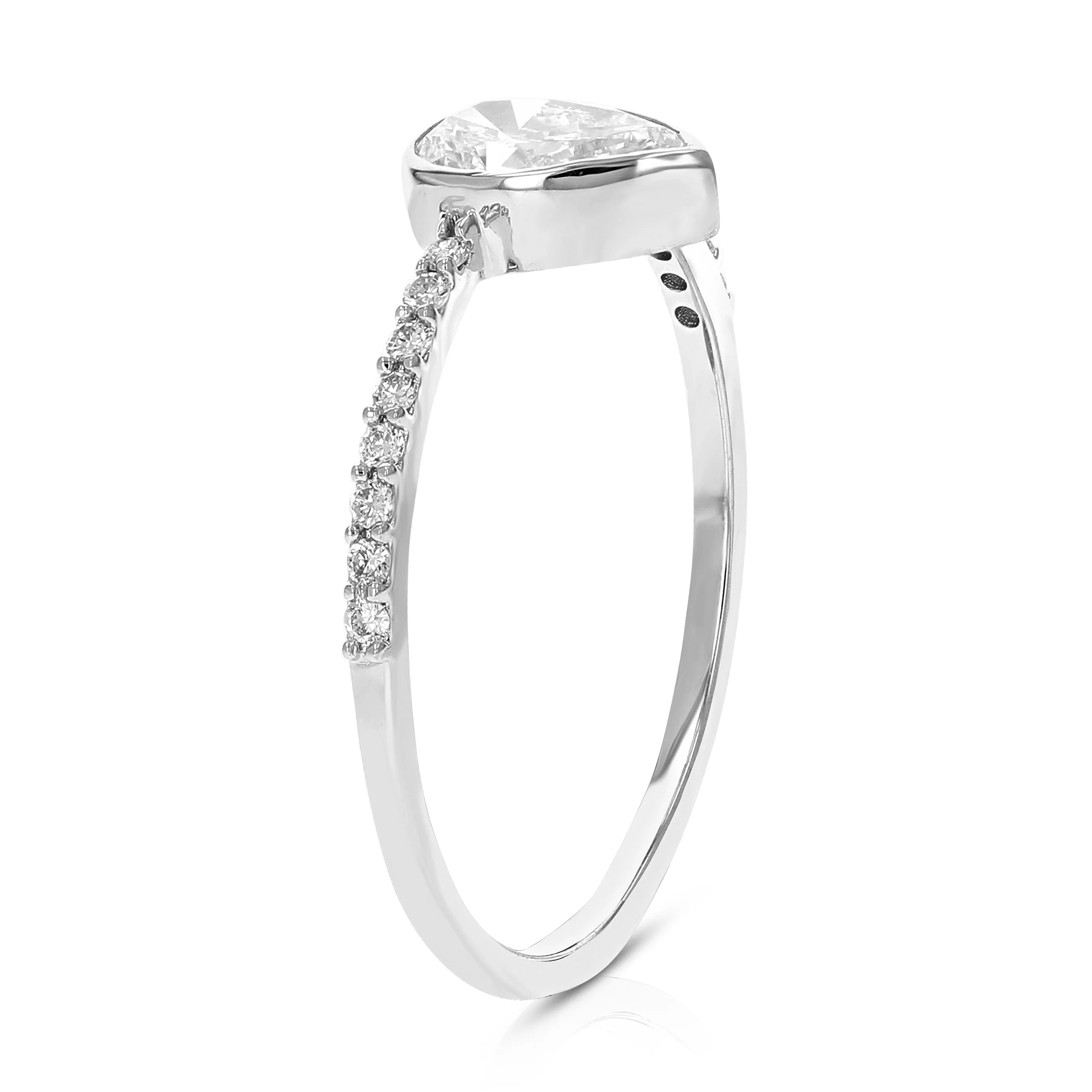 5/8 cttw Wedding Engagement Ring for Women, Round Lab Grown Diamond Ring in 14K White Gold, Prong Setting