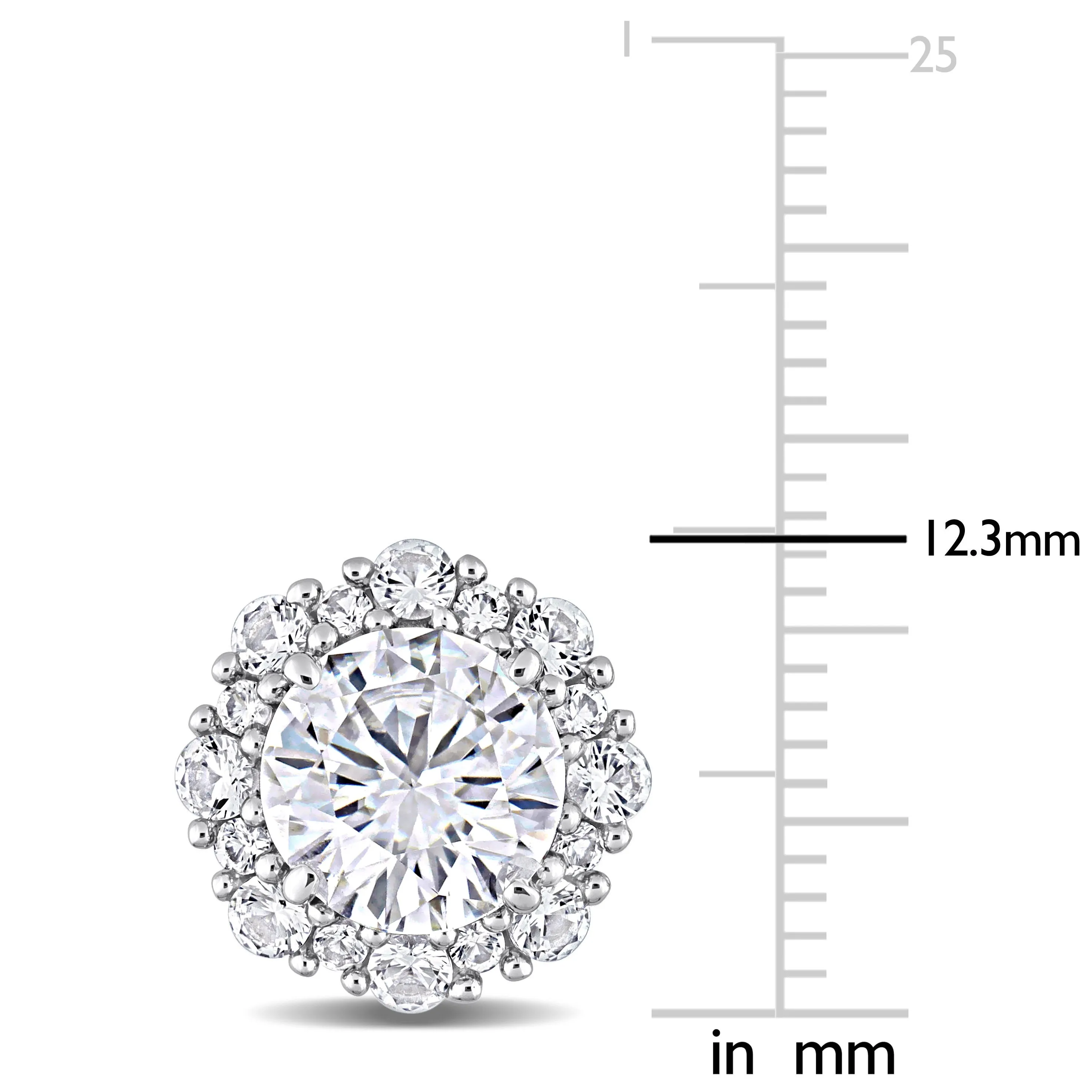 6 1/10 CT TGW Created White Sapphire Fashion Post Earrings 10k White Gold