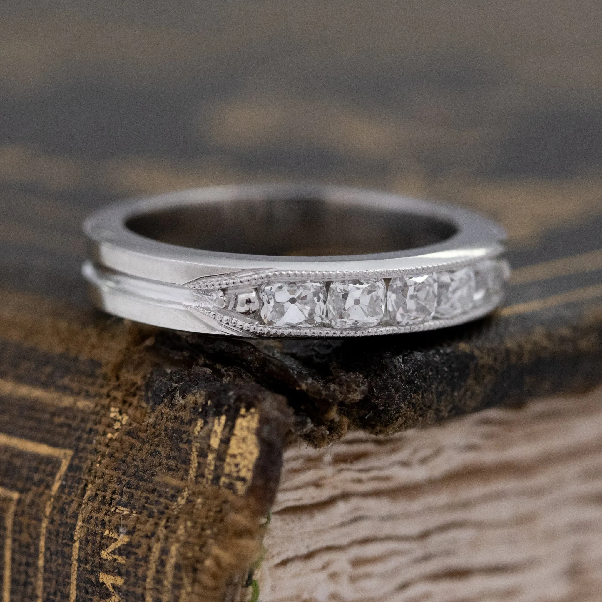 .61ctw Channel Set Old Mine Cut Diamond Band