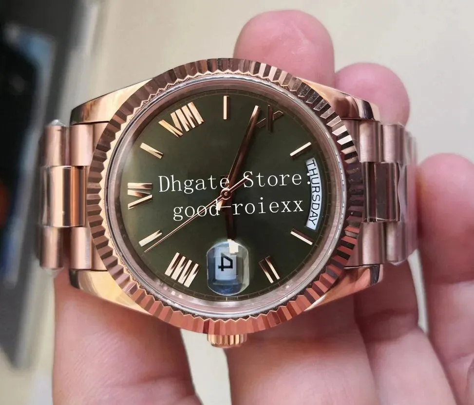 7 Colour Mens Watches Men Watch Bpf Green Brown Champagne White Automatic 2813 Movement BP Everose Time Day Date Rose Gold Crystal Chocolate Factory Wristwatches
