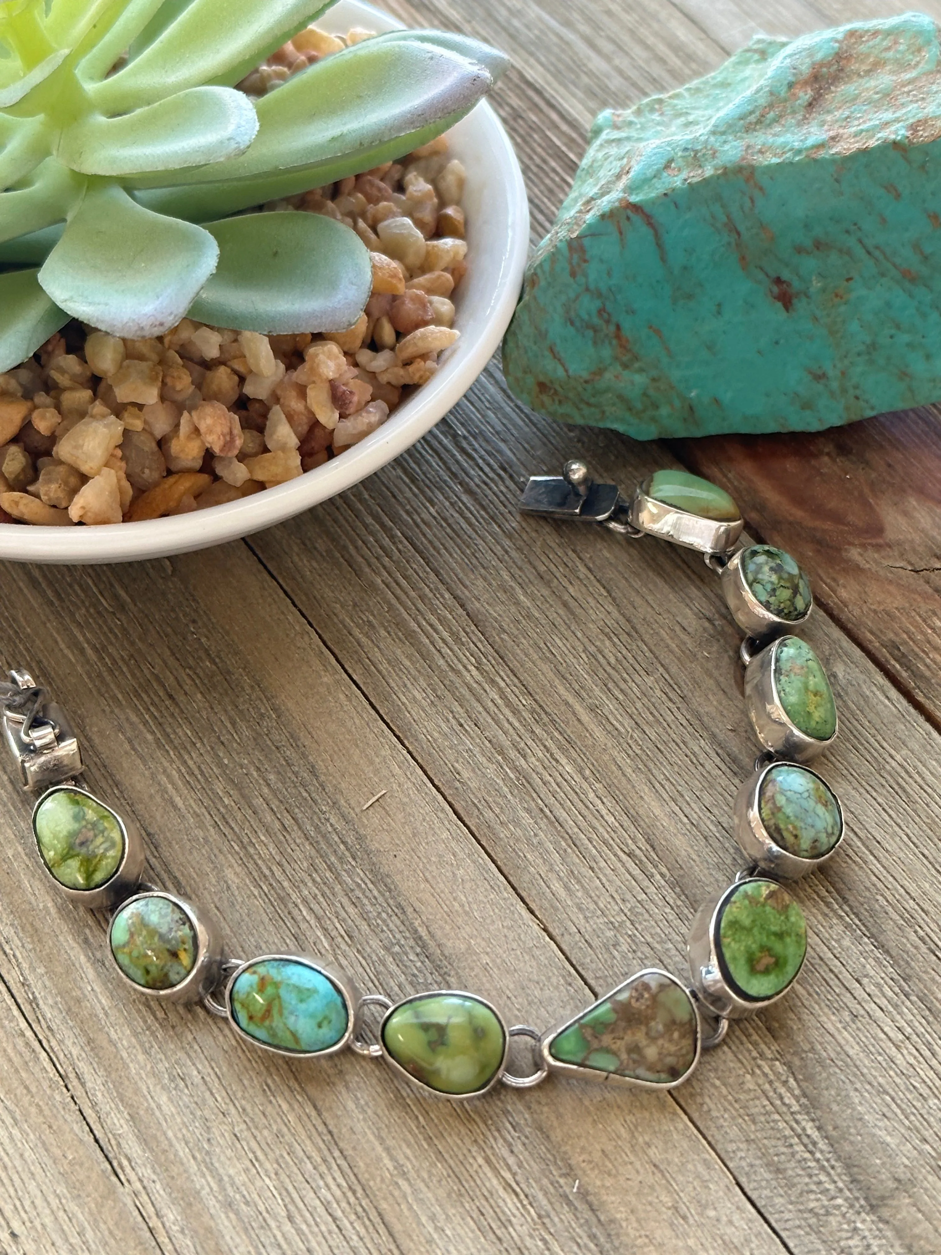 7 Stone Link Bracelet