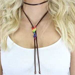 71866 - Serape Stripe Arrow Bolo Choker