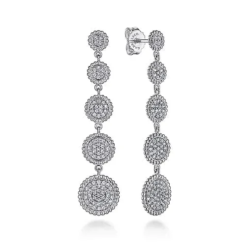925 Sterling Silver Bujukan White Sapphire Drop Earrings