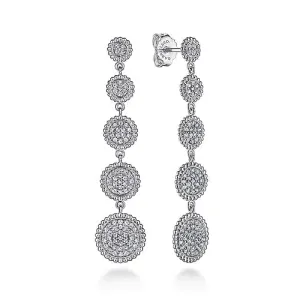 925 Sterling Silver Bujukan White Sapphire Drop Earrings