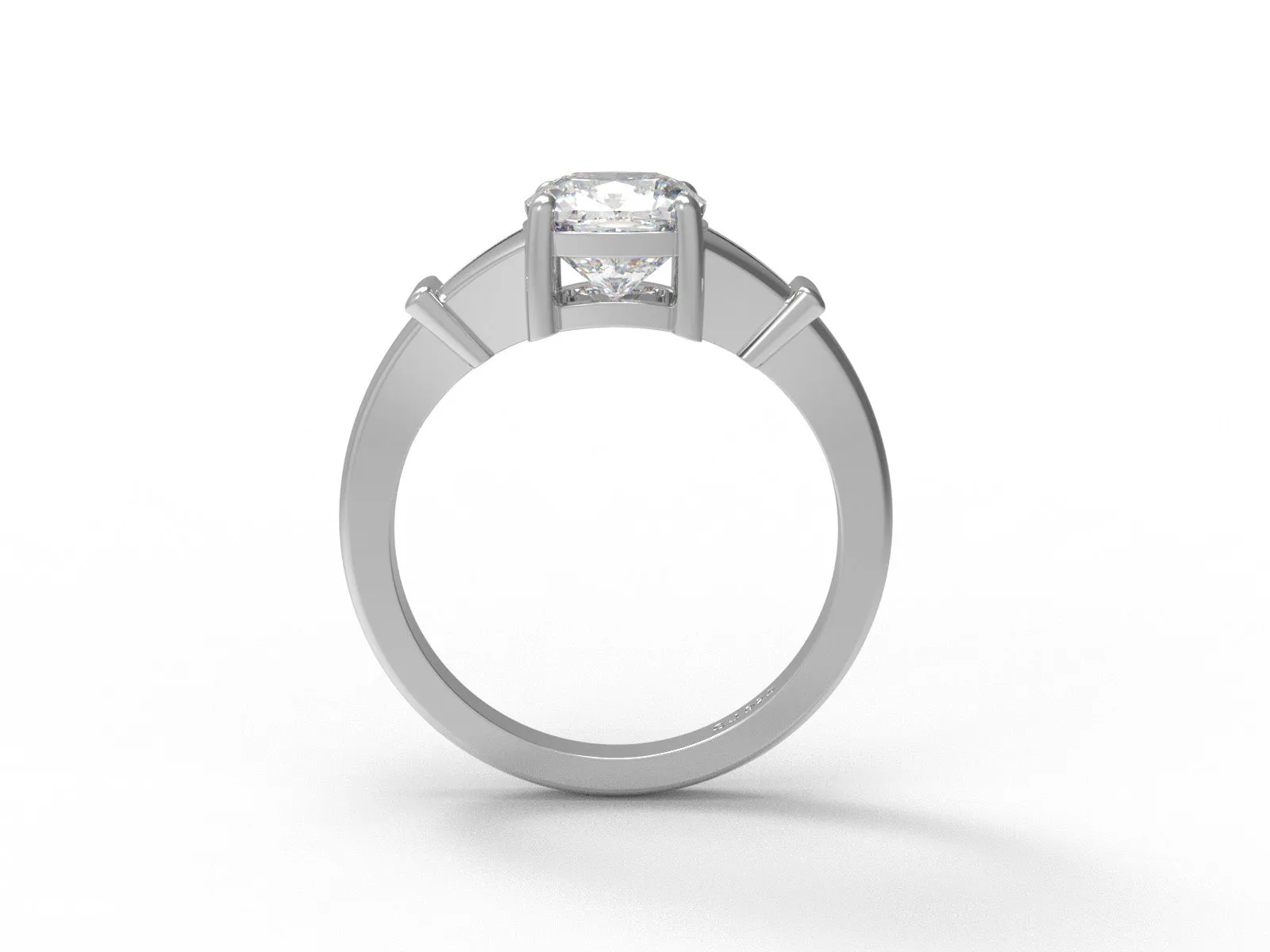 925 Sterling Silver Cushion Shape Moissanite Solitaire Split Shank Women Ring