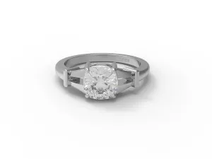 925 Sterling Silver Cushion Shape Moissanite Solitaire Split Shank Women Ring