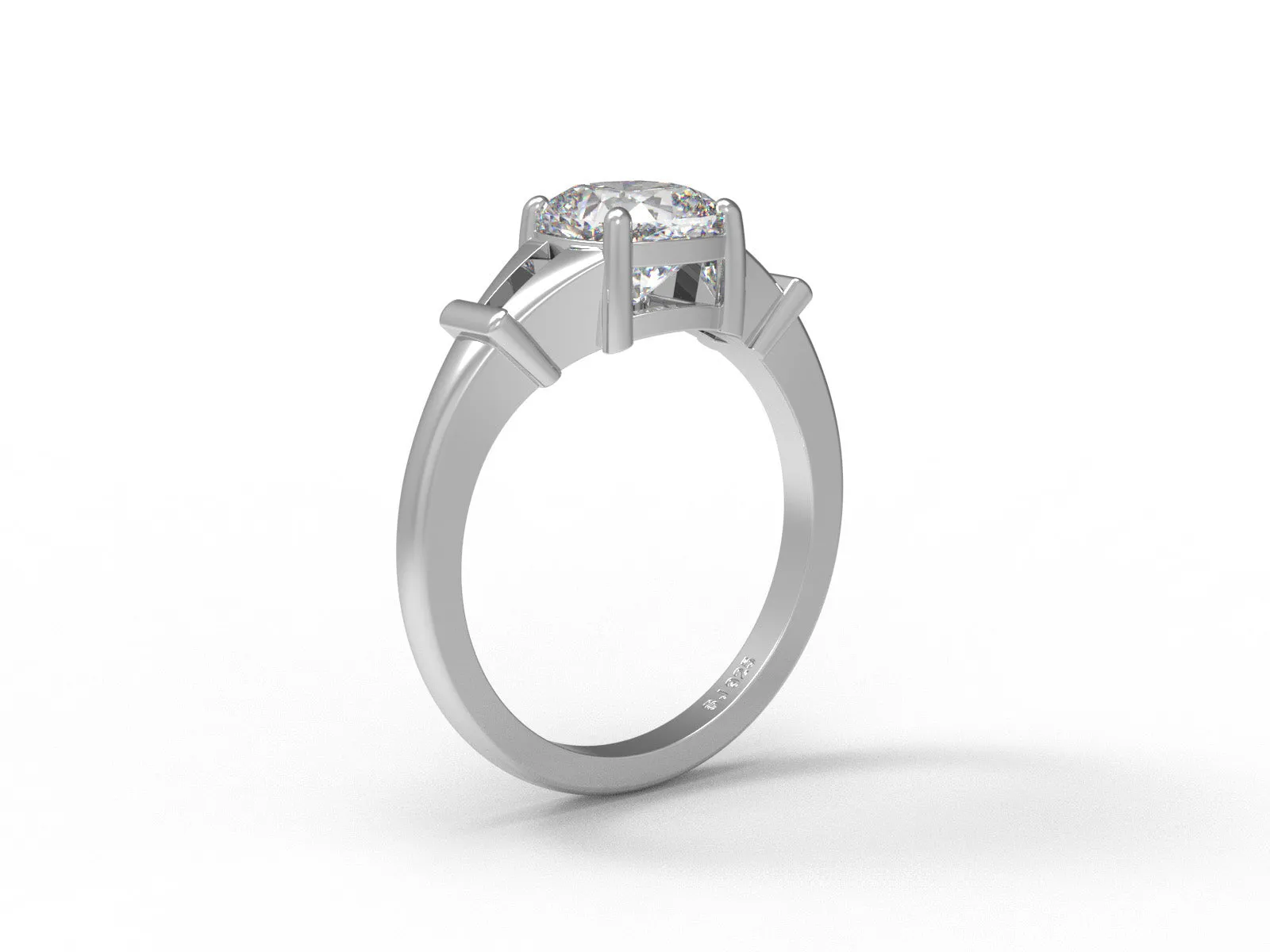 925 Sterling Silver Cushion Shape Moissanite Solitaire Split Shank Women Ring