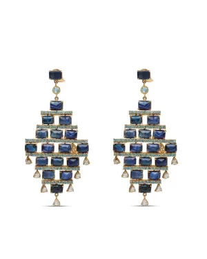 Affinity Sapphire and Aquamarine Earrings