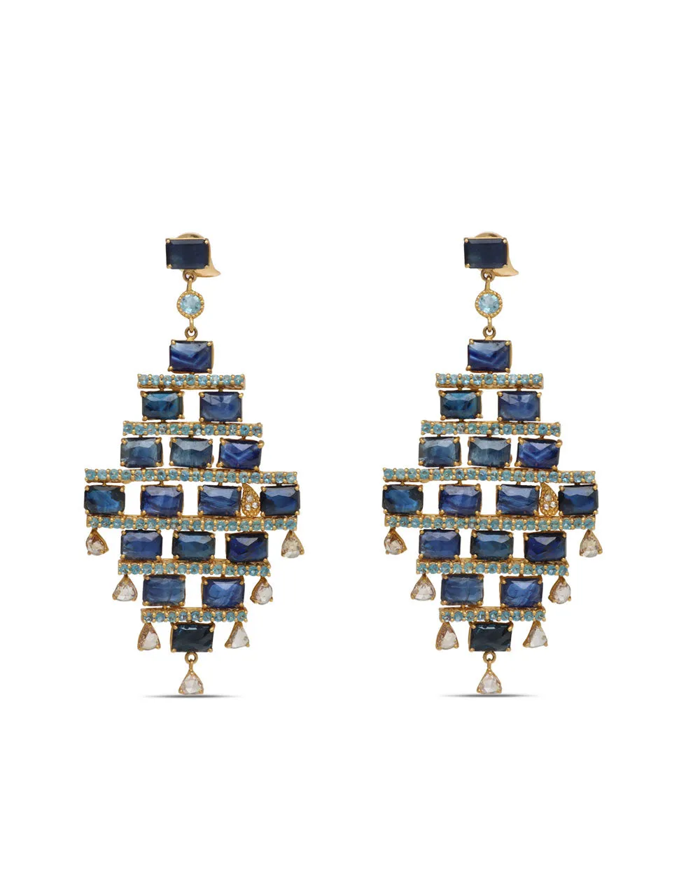 Affinity Sapphire and Aquamarine Earrings