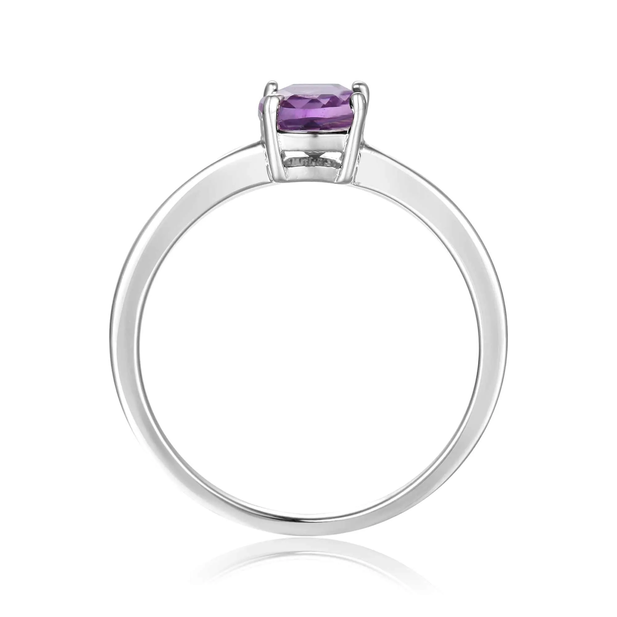 Amethyst Cushion Solitaire Ring