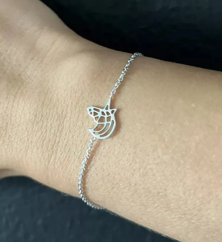 Animal Charm Bracelets: Bulldog, Bunny, Mouse, Unicorn / Silver and/or 18k Rose Gold Plated / Filigree Collection - Stackable!